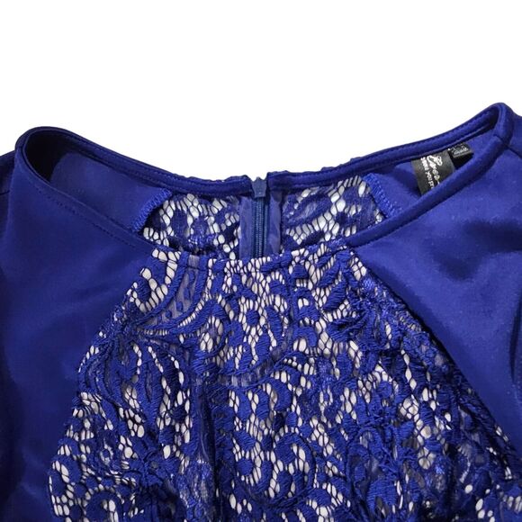 EUC Ever Pretty Classy Bodycon Sheath Dress Sz 14 Navy & Cream Lace - Picture 3 of 9